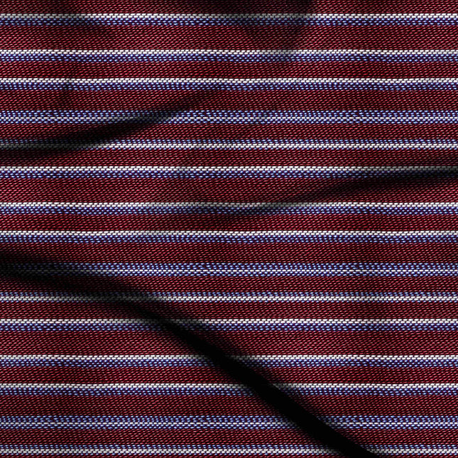Burgundy Stripes Digital Print Fabric | Saree Kurti Palazzo | Festive Fusion Wear | Royal Indian tapestry | Heritage Silk Prints - 1197