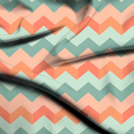peach geometric fabric detail — textured finish digital print closeup