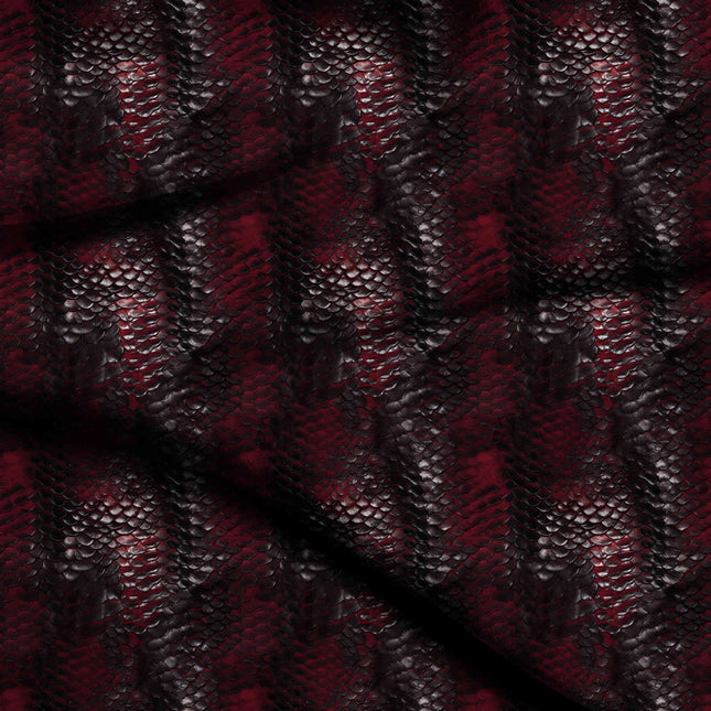 burgundy animal digital print fabric texture — fine scale closeup