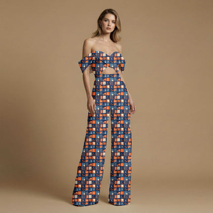 midnight blue ethnic all-over print pattern — medium scale repeat layout
