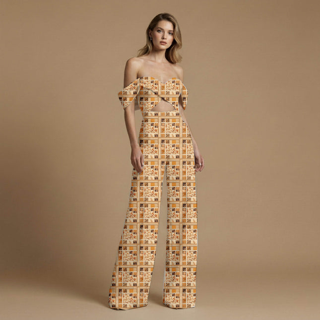 ivory cream floral all-over print pattern — medium scale repeat layout