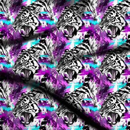 electric purple animal digital print fabric texture — large scale closeup