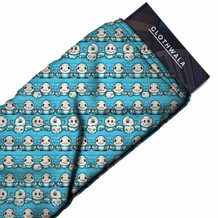 sky blue other fabric detail — textured finish digital print closeup