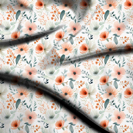 peach nectar floral all-over print pattern — medium scale repeat layout