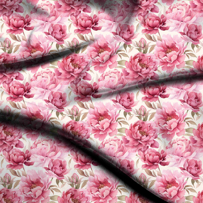 dusty rose floral digital print fabric texture — large scale closeup
