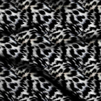 jet black animal digital print fabric texture — large scale closeup