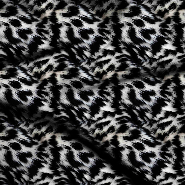 jet black animal digital print fabric texture — large scale closeup