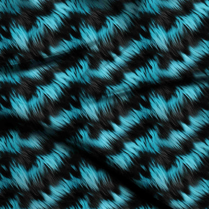 vivid teal animal digital print fabric texture — large scale closeup