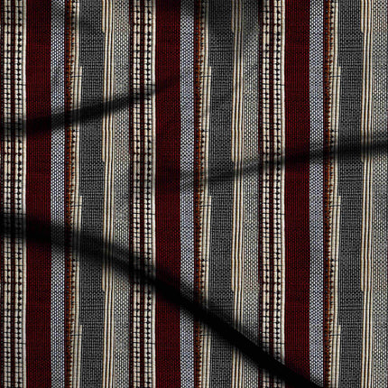 burgundy red stripes digital print fabric texture — fine scale closeup