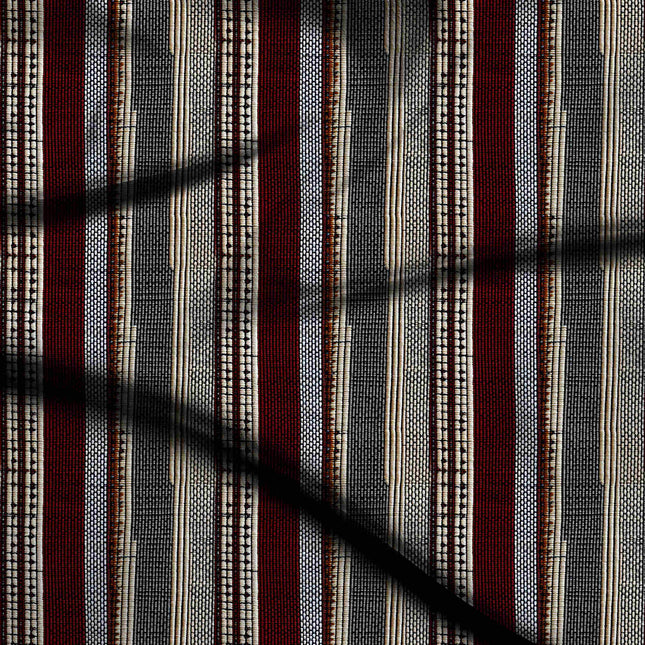 burgundy red stripes digital print fabric texture — fine scale closeup