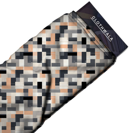 ivory cream geometric all-over print pattern — medium scale repeat layout