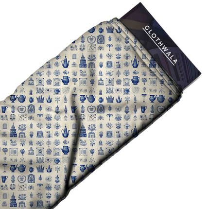 delft blue other all-over print pattern — fine scale repeat layout