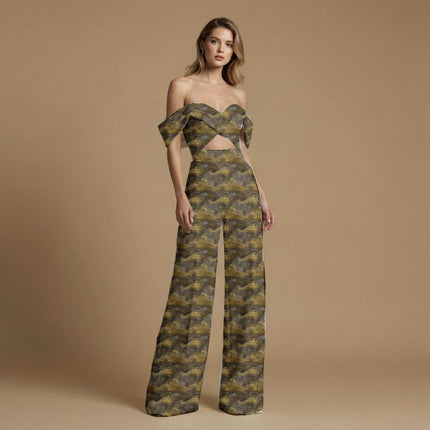 midnight black animal print fabric draped — kurta styling