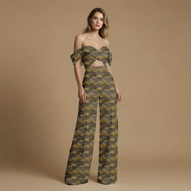 midnight black animal print fabric draped — kurta styling