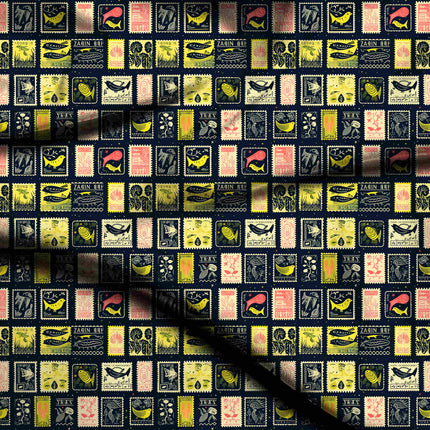 midnight blue other digital print fabric texture — medium scale closeup