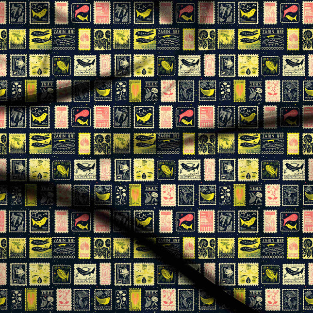 midnight blue other digital print fabric texture — medium scale closeup