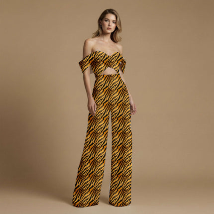 saffron animal print fabric draped — co-ord set styling