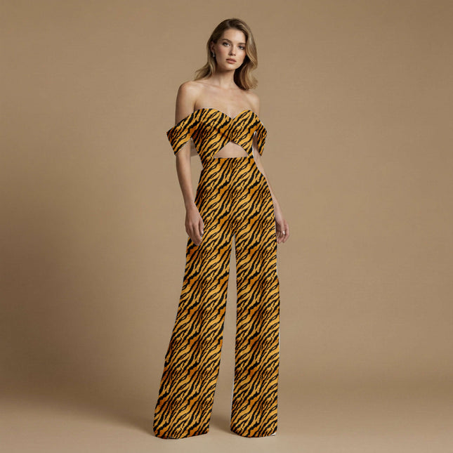 saffron animal print fabric draped — co-ord set styling