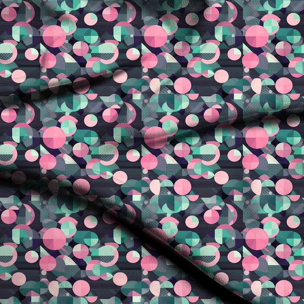 Bubblegum Pink Layered Collage Print Fabric