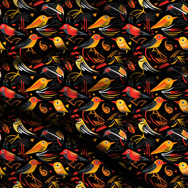 Black Animal Digital Print Fabric for Set | Architectural ethnic wear - 2799
