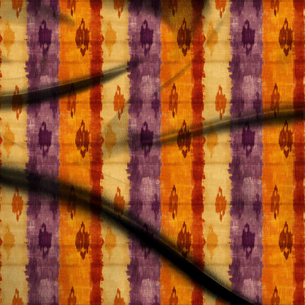 saffron ethnic digital print fabric texture — medium scale closeup