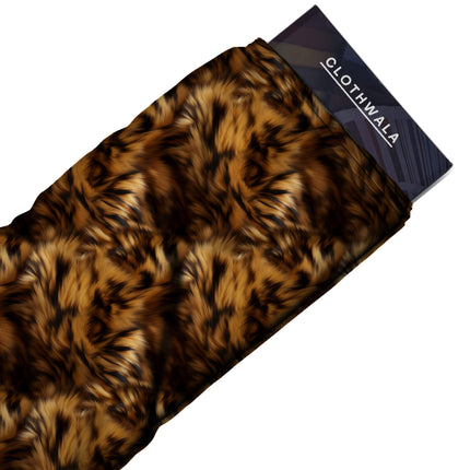 burnt sienna animal all-over print pattern — large scale repeat layout