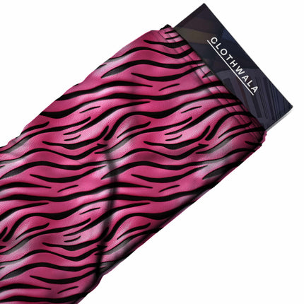 hot pink animal print fabric draped — palazzo suit styling