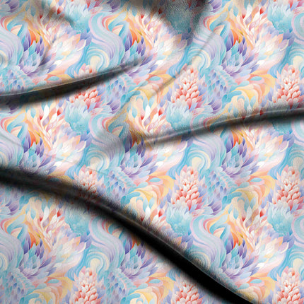 sky blue abstract digital print fabric texture — medium scale closeup