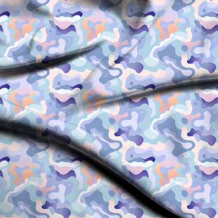 periwinkle abstract digital print fabric texture — medium scale closeup