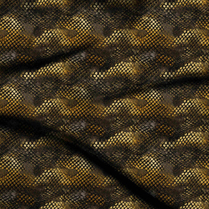 midnight black animal digital print fabric texture — medium scale closeup