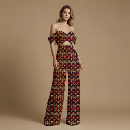 crimson red other all-over print pattern — medium scale repeat layout