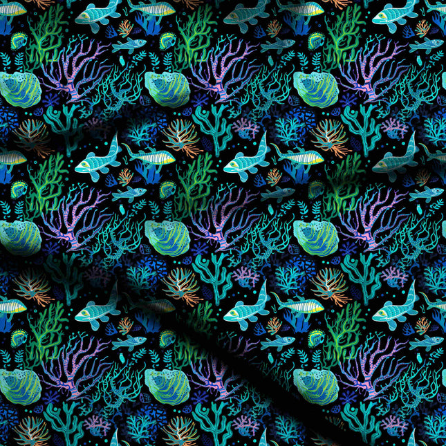 electric blue other digital print fabric texture — medium scale closeup