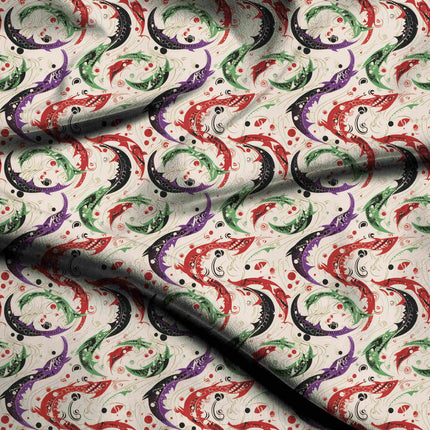 crimson red animal digital print fabric texture — medium scale closeup