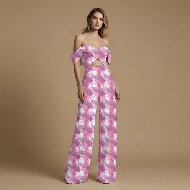 fuchsia pink animal print fabric draped — lehenga styling
