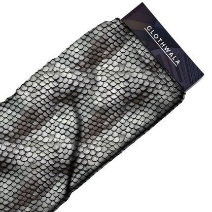 silver metallic animal all-over print pattern — fine scale repeat layout