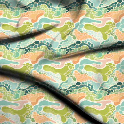 chartreuse green abstract all-over print pattern — medium scale repeat layout