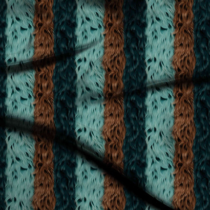 teal blue stripes digital print fabric texture — medium scale closeup