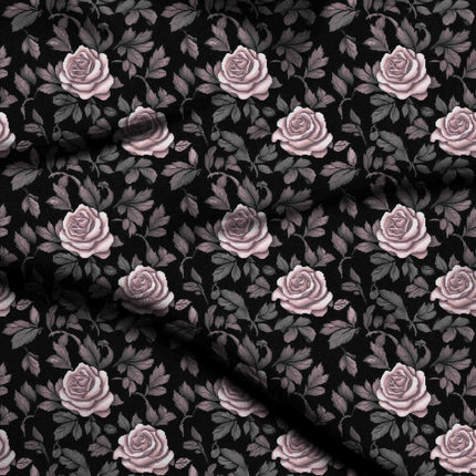 jet black floral print fabric draped — blouse styling