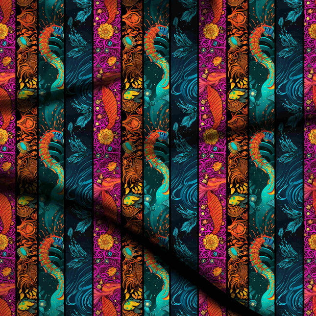 teal other digital print fabric texture — large scale closeup