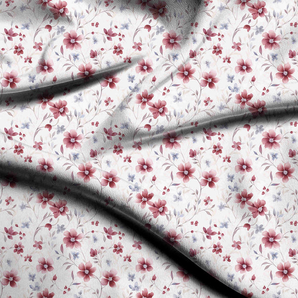 Dusty Rose Delicate scattered watercolor floral vine Maxi Dress Fabric