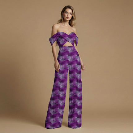 deep violet animal all-over print pattern — medium scale repeat layout