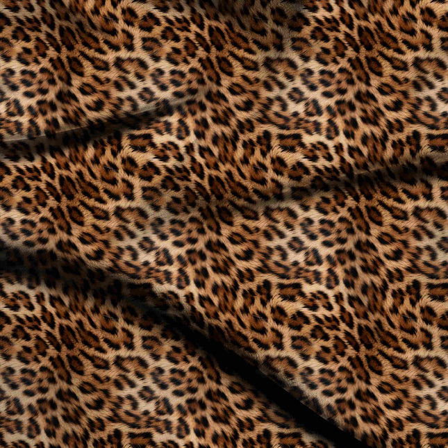 ivory cream animal digital print fabric texture — large scale closeup