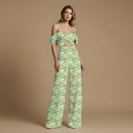 sage green abstract all-over print pattern — medium scale repeat layout