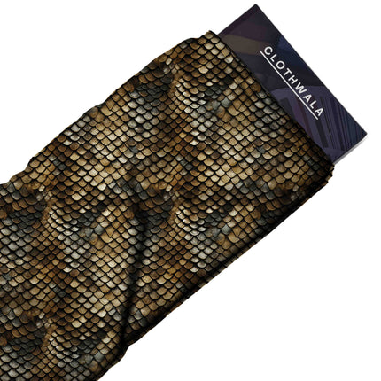 antique gold animal print fabric draped — palazzo pants styling