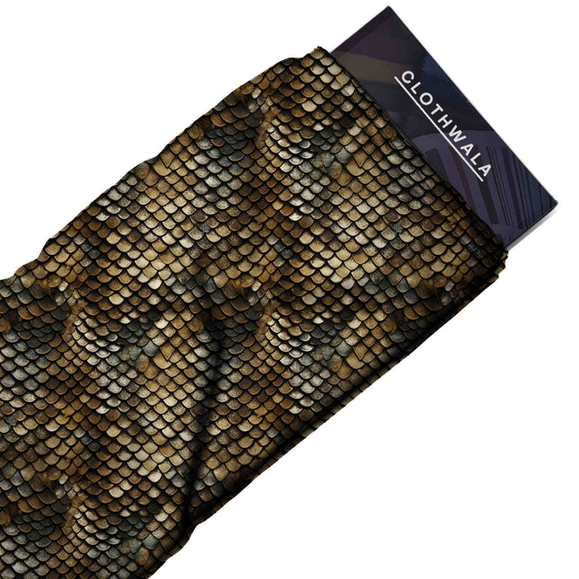 antique gold animal print fabric draped — palazzo pants styling
