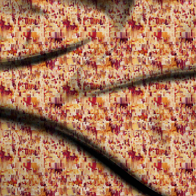Burnt Sienna Floral Digital Print Fabric | Resort Wear | Viscose Crepe Print - 693
