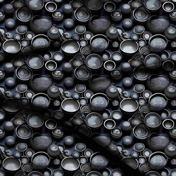 Charcoal Intricate All-over Pattern Print Fabric