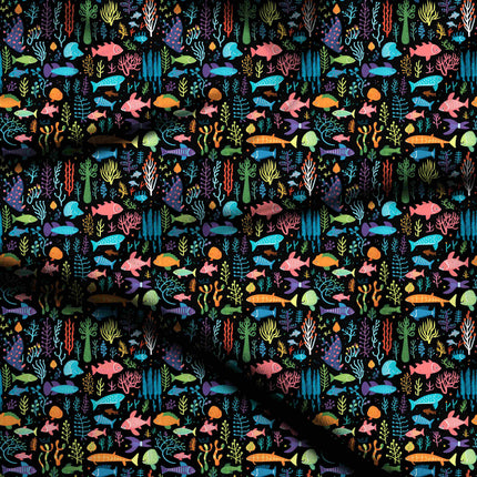 coral pink other digital print fabric texture — medium scale closeup