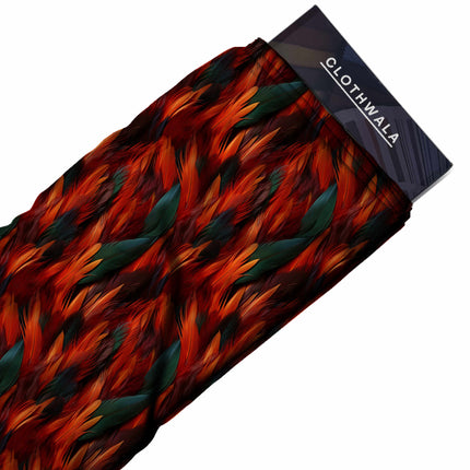 burnt sienna floral print fabric draped — kaftan styling
