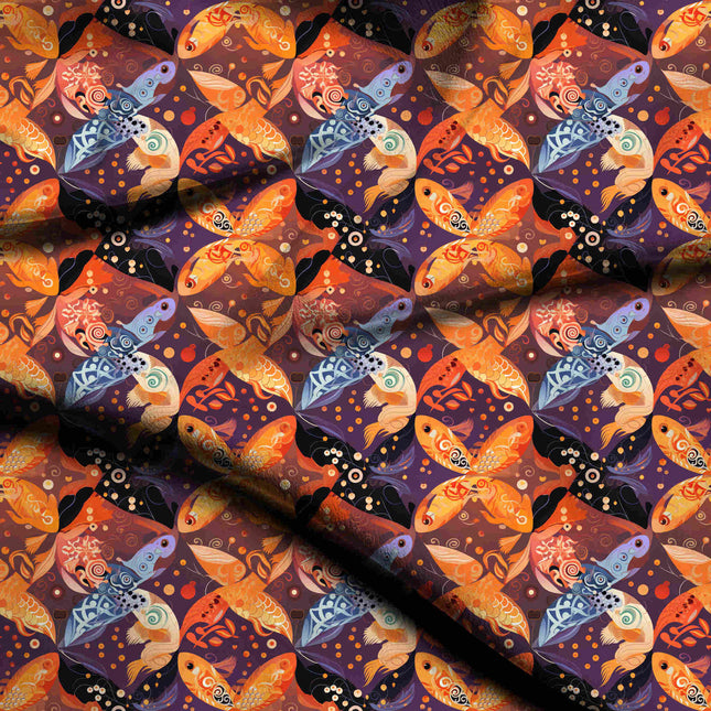 deep plum animal digital print fabric texture — medium scale closeup